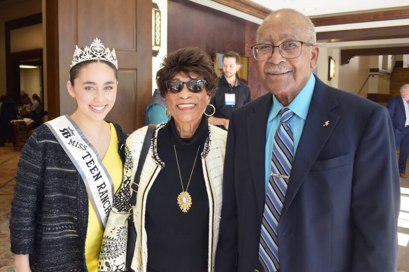 Miss Teen Rancho Bernardo 2019 Sophia Latifzadeh with Hilda and Oscar Teel.