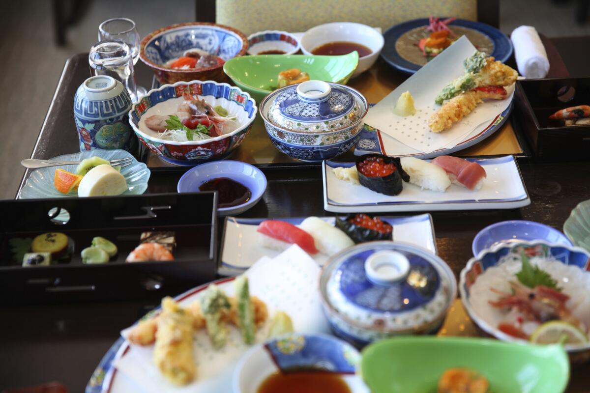 A Kaiseki feast for two in Tokyo.