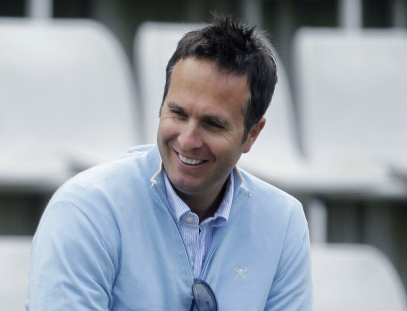 FILE - Former England captain Michael Vaughan during a training session at Lord's cricket ground in London, May 26, 2010. Former England cricket captain Michael Vaughan has apologized “for the hurt” that whistleblower Azeem Rafiq experienced but he again denied making racist comments while at county club Yorkshire. (AP Photo/Matt Dunham, File)