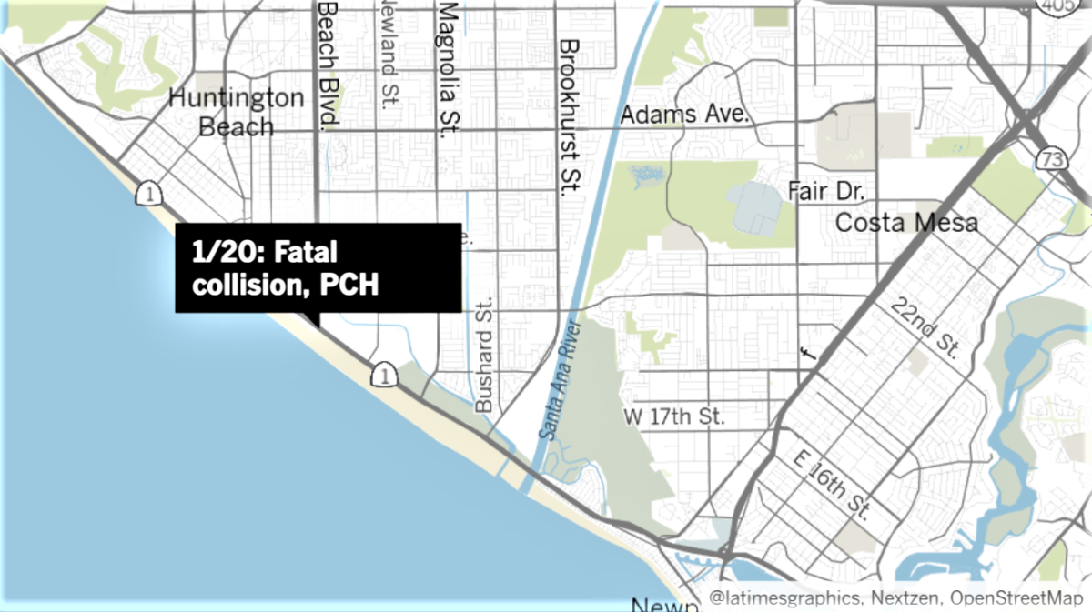 A multiple-vehicle collision Tuesday in Huntington Beach killed two and injured a third.