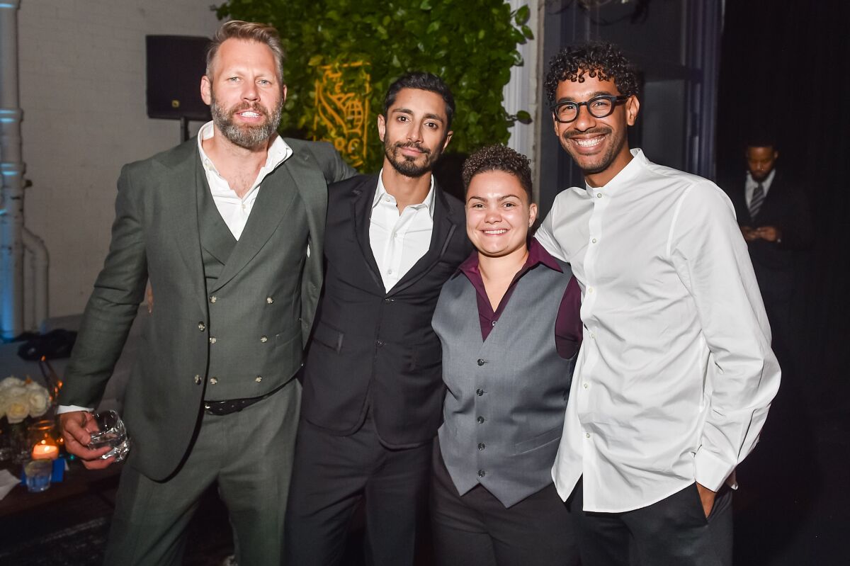 Director Darius Marder, left, and actors Riz Ahmed, Chelsea Lee and Jeremy Lee Stone. 