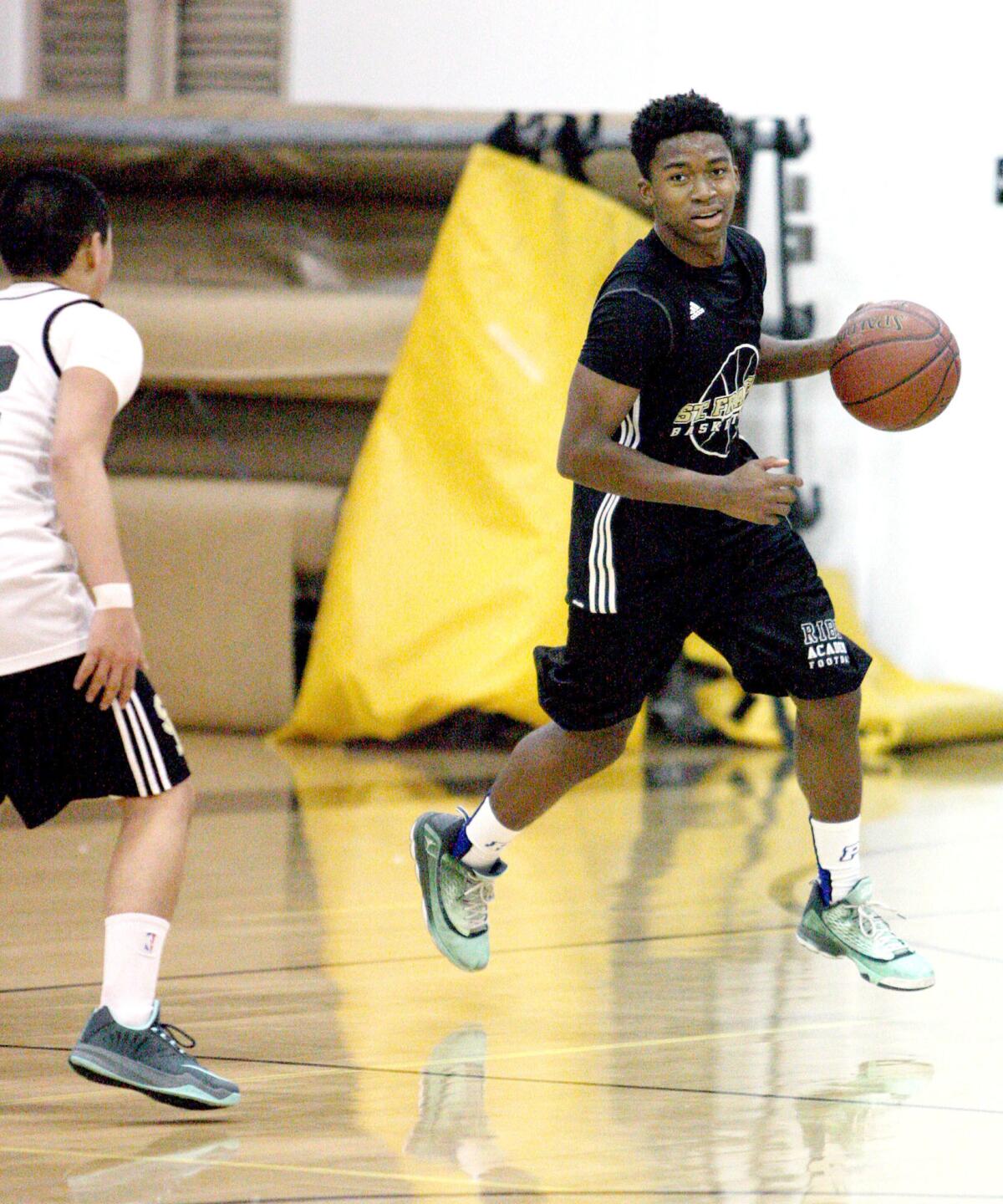 St. Francis' Michael Allen drives the ball during practice on Monday, November 24, 2014.