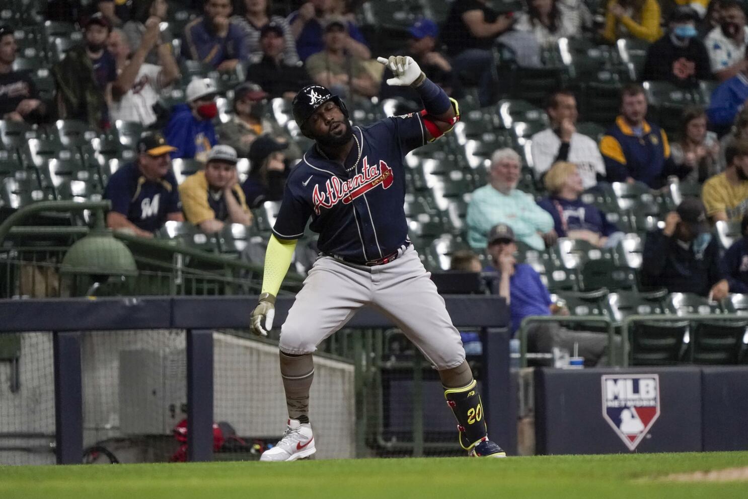 Ozuna, Albies go back-to-back as Braves beat Brewers 6-3 - The San Diego  Union-Tribune