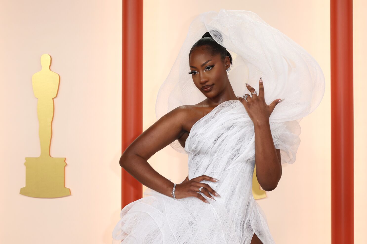 What we know about Tems' massive, view-blocking Oscars gown - Los Angeles Times