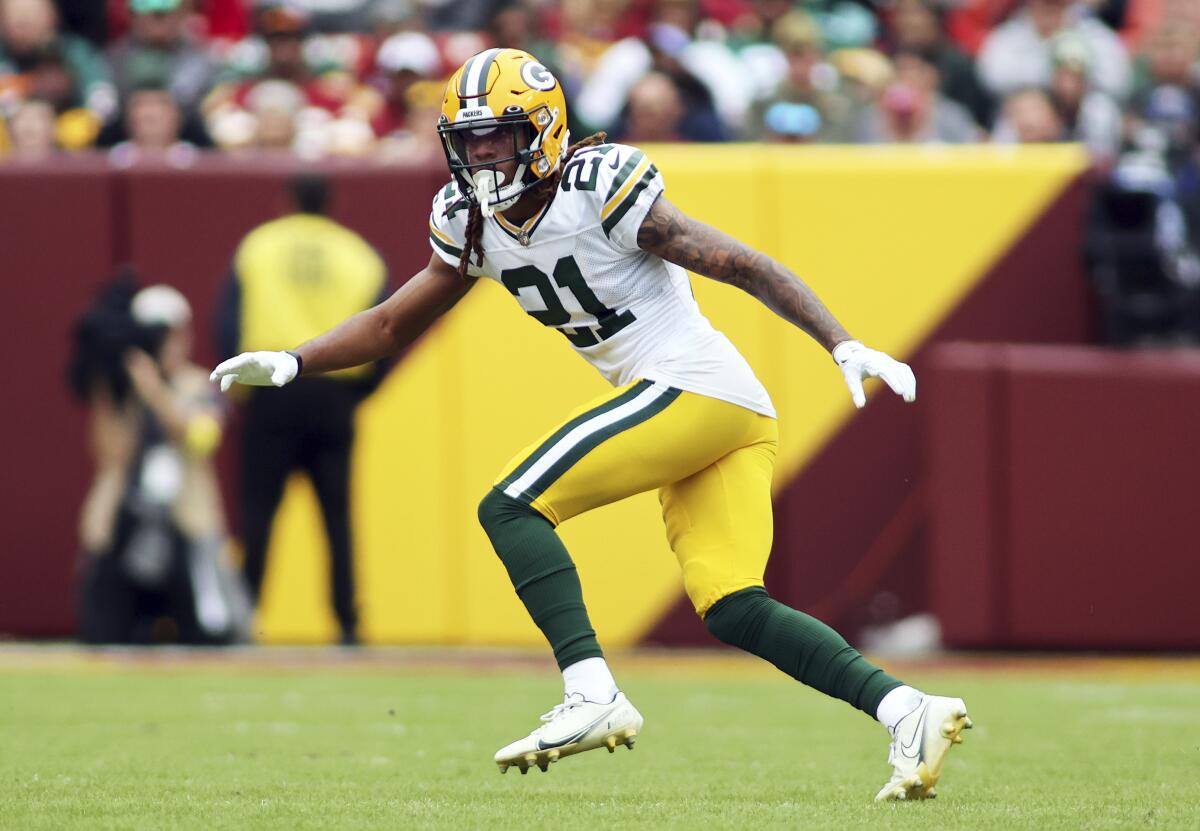 Packers' Eric Stokes walking again, but unsure when he can return from foot  injury - The San Diego Union-Tribune