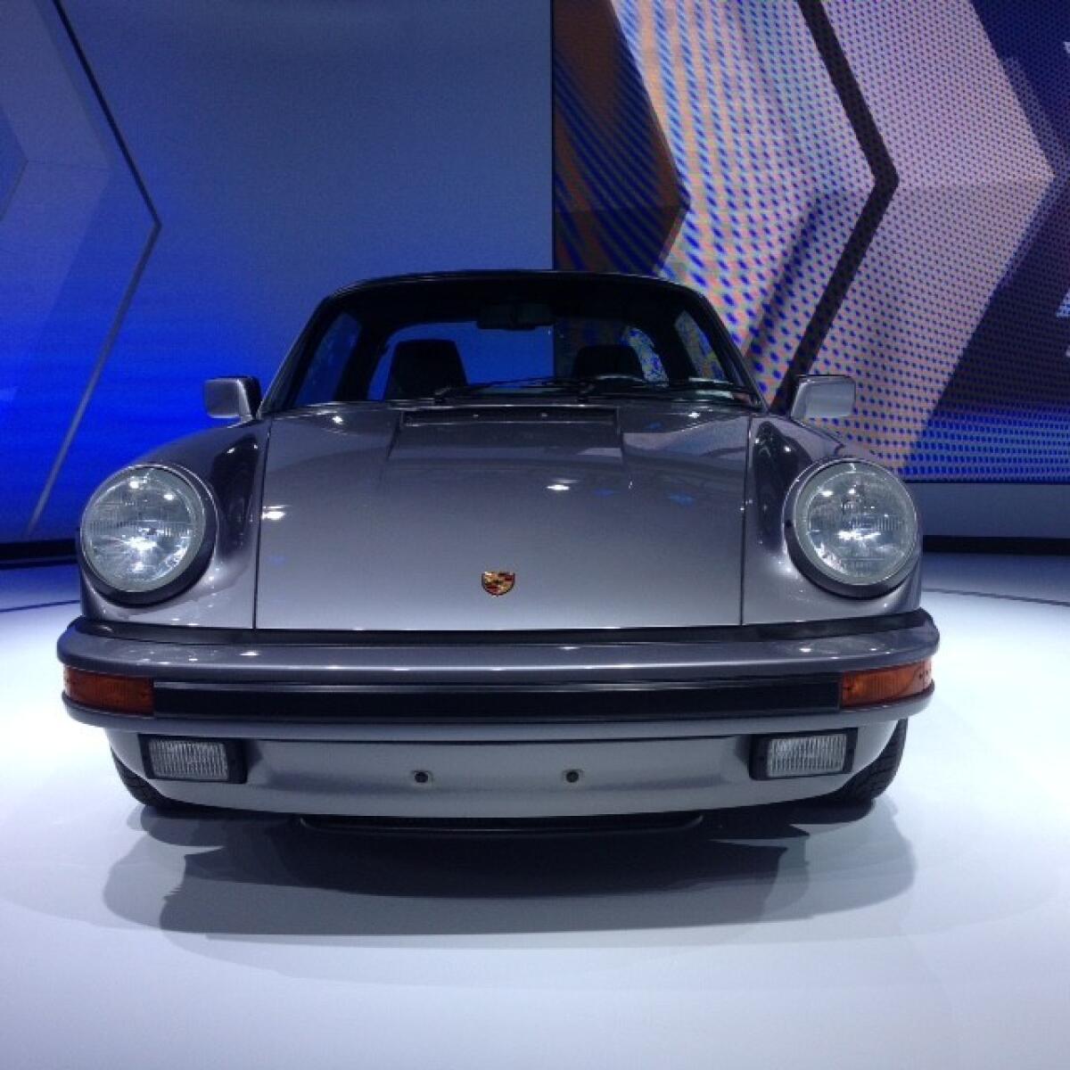 Porsche always seems to bring one or two of its classics to the L.A. Auto Show. This year, the automaker brought a medium gray 1988 Targa top 911.