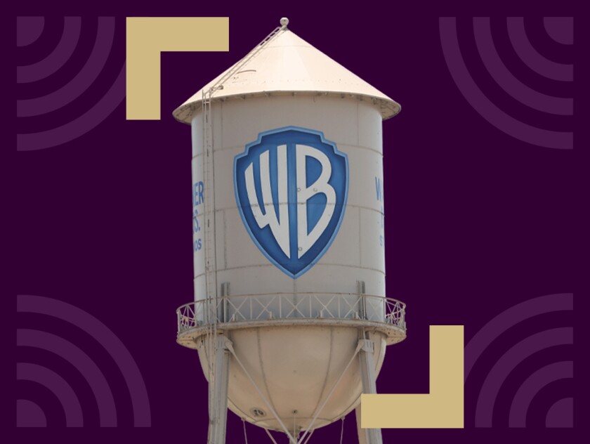 photo illustration of the Warner Bros Studio water tower