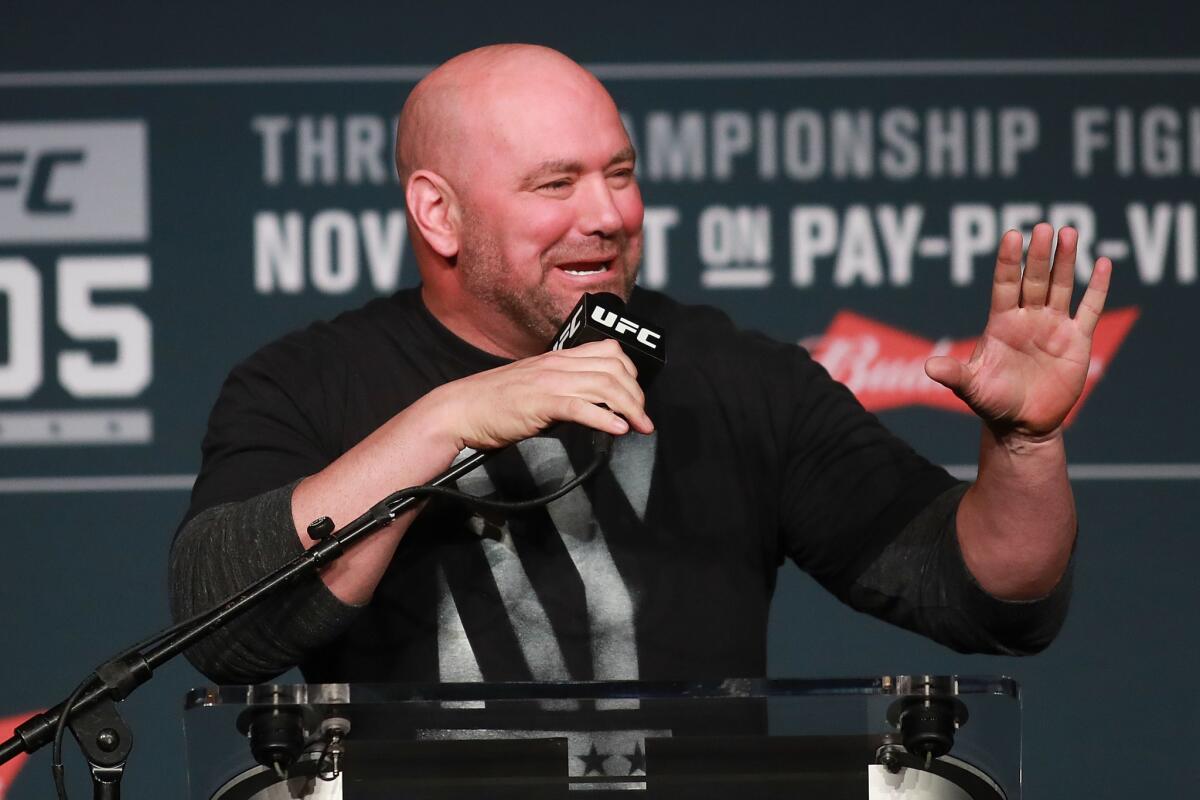 UFC President Dana White speaks at a Nov. 10, 2016, news conference in New York City.