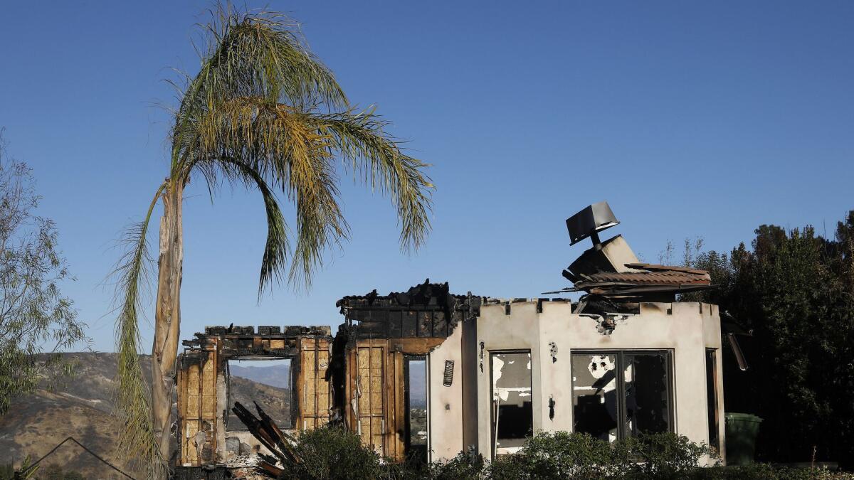 A Bell Canyon home lies in ruins after the Woolsey fire.
