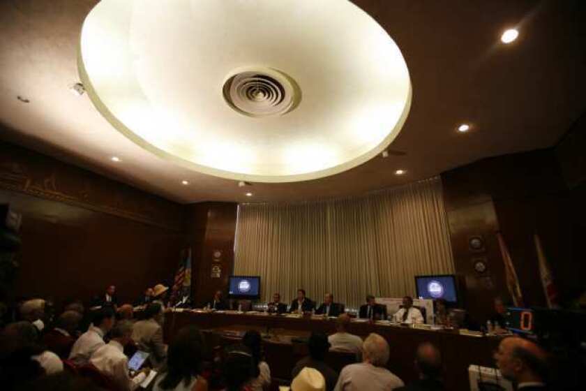 The Coliseum Commission board room in July 2010