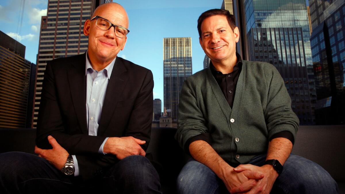 John Heilemann, left, and Mark Halperin, are back on Showtime with "The Circus: Inside the Biggest Story on Earth," examining President Donald Trump's first 100 days in office.