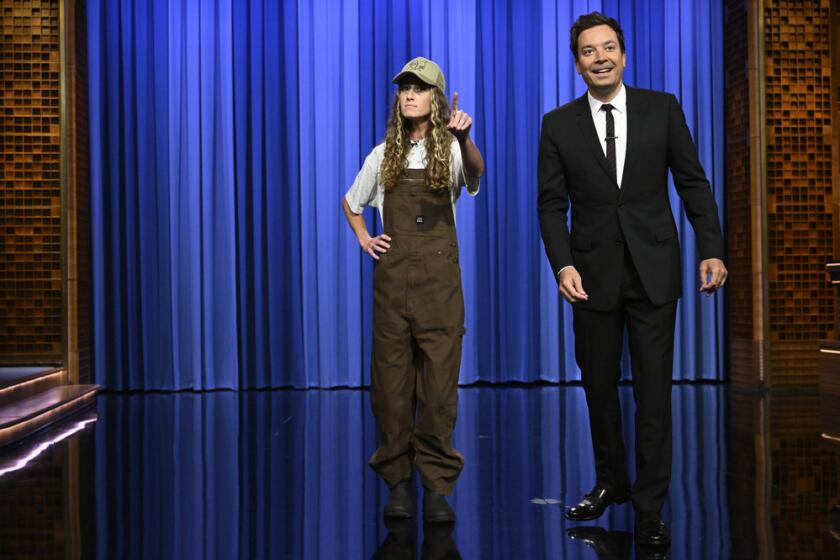 Taylor Blake with host Jimmy Fallon