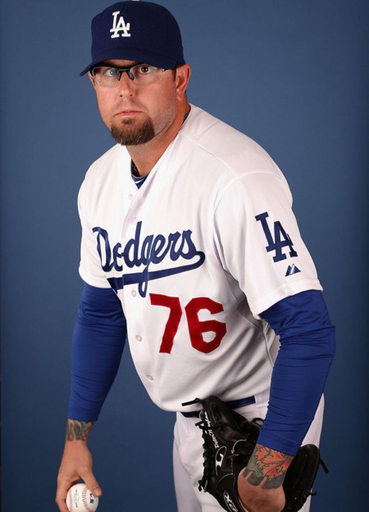 Dodgers reliever Peter Moylan during media day at Camelback Ranch.