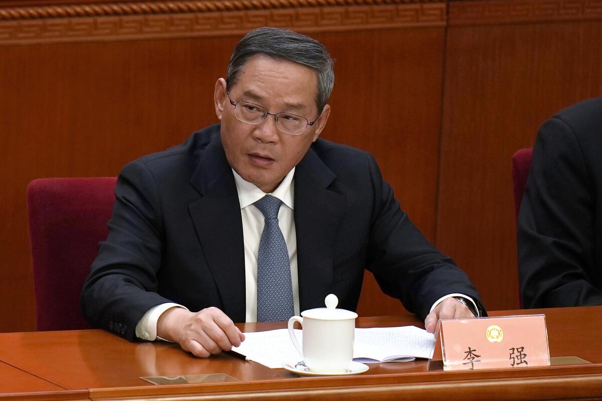 Chinese Premier Li Qiang at a conference.