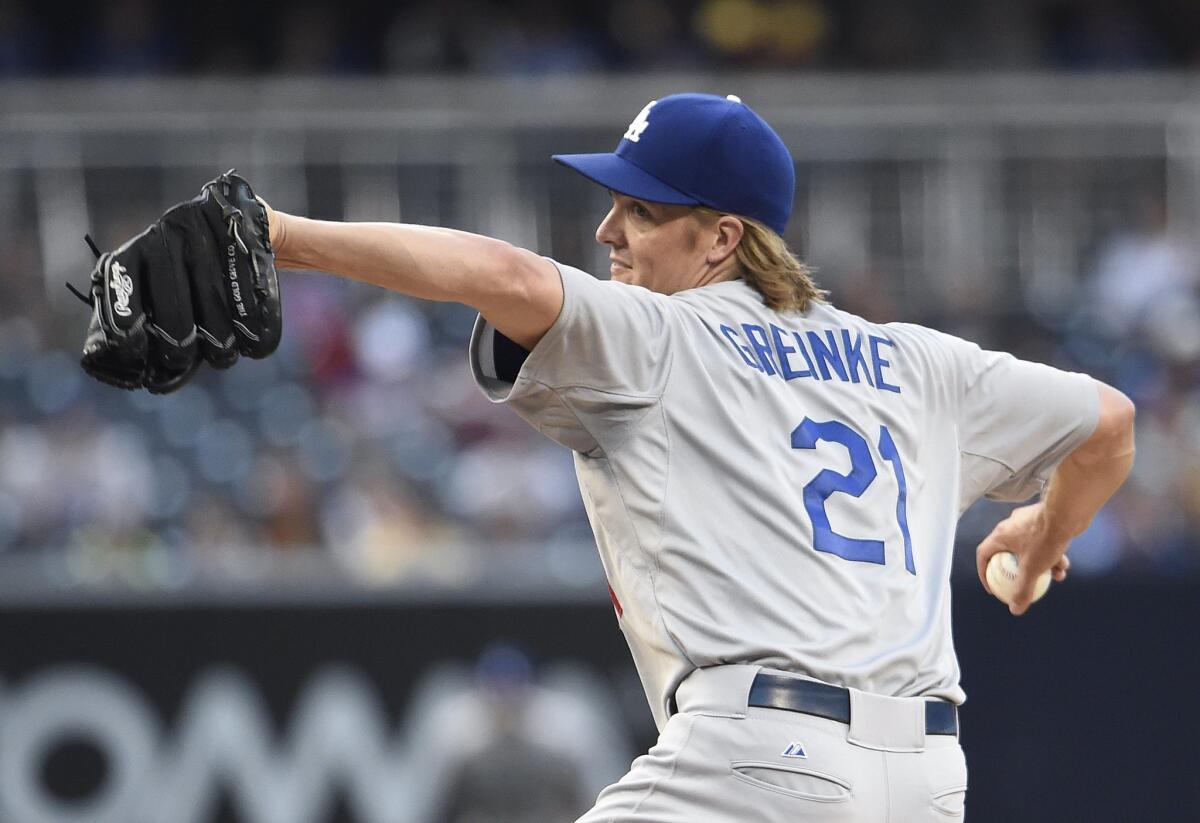 Dodgers pitcher Zack Greinke has posted a 2.28 earned-run average during his current seven-game winless streak.