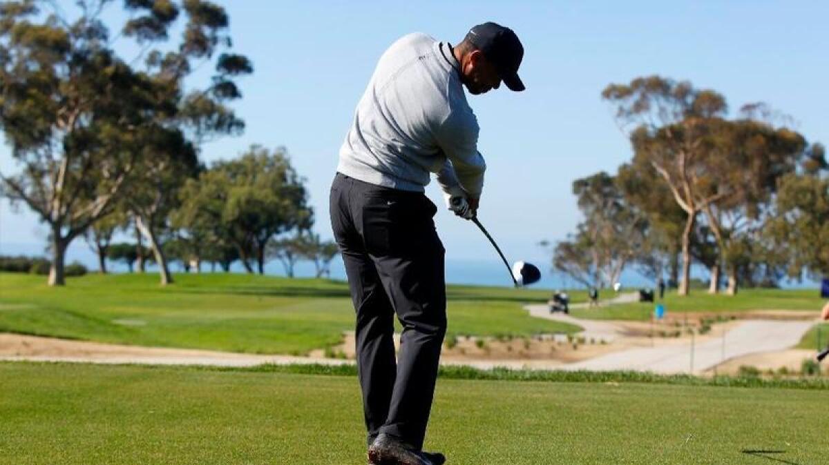 Tiger Woods at Torrey Pines in early 2017.