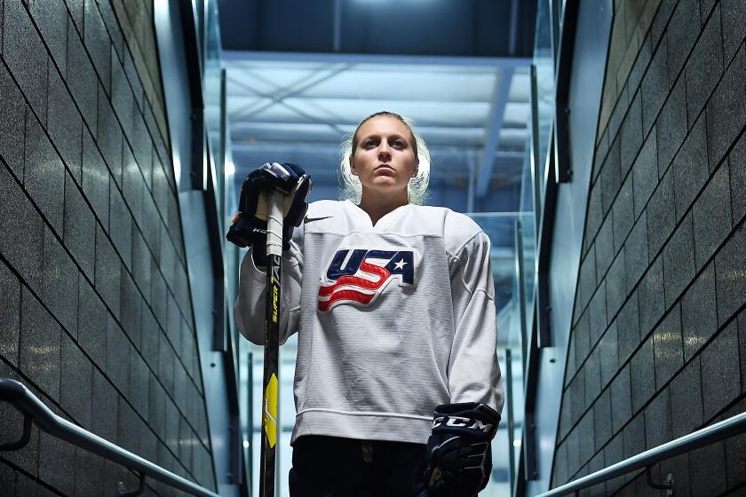*******DO NOT USE***** FOR WOMENS SPECIAL SECTION RUNNING MARCH 8********IRVINE-CA-OCTOBER 1, 2019: Kendall Coyne Schofield is photographed at Great Park Ice in Irvine on Tuesday, October 1, 2019. (Christina House / Los Angeles Times)