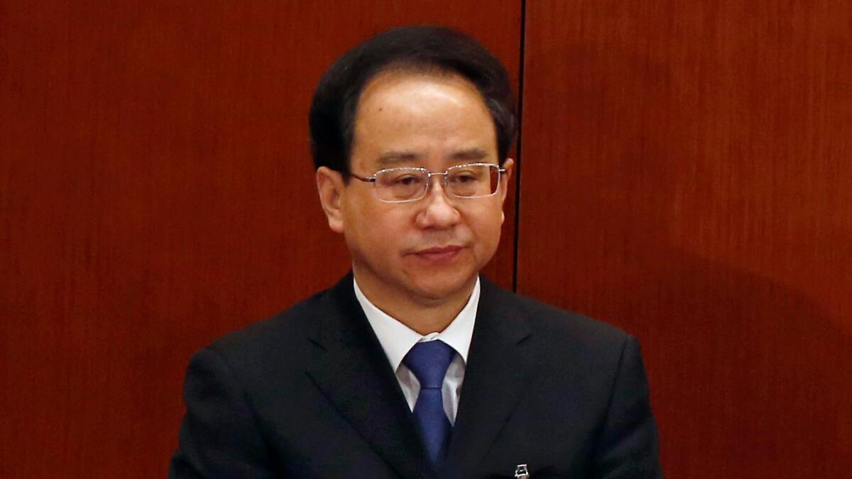 A picture taken in March 2013 shows Ling Jihua, aide to former Chinese President Hu Jintao.