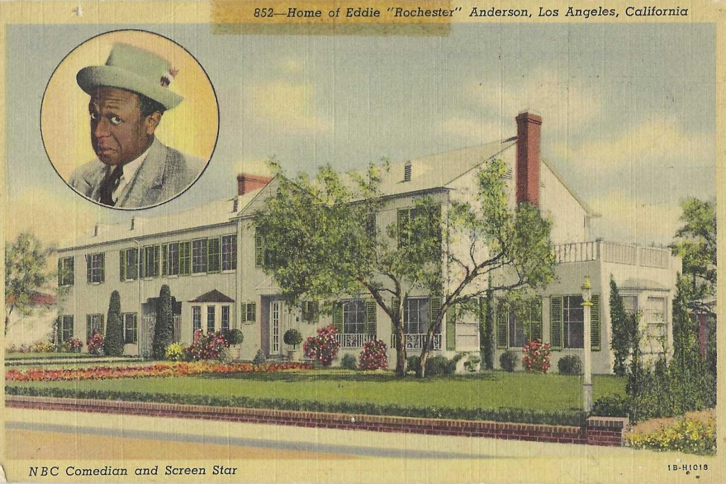 Vintage postcard: Eddie "Rochester" Anderson's home
