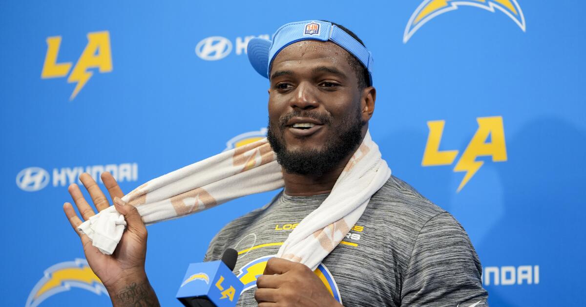 No joke: Chargers' Jim Harbaugh reminds Denzel Perryman of Will Ferrell