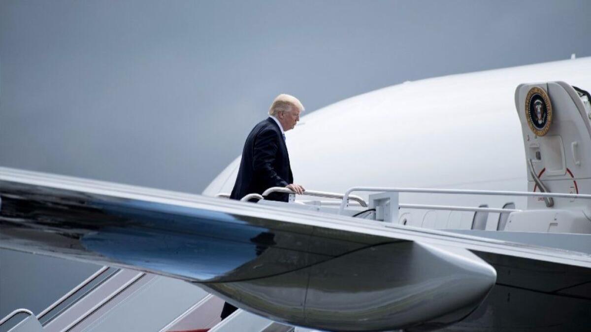President Trump boards Air Force One on May 13, 2017.