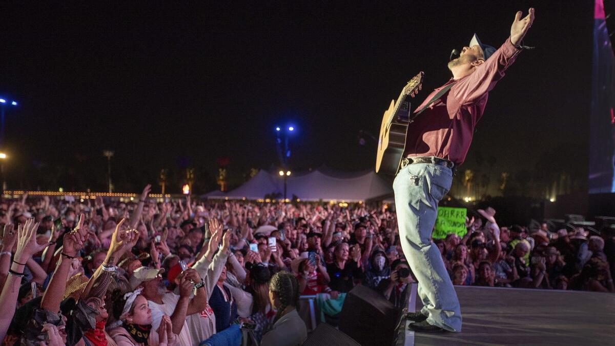 Garth Brooks performs Sunday night at the Stagecoach country music festival in Indio.