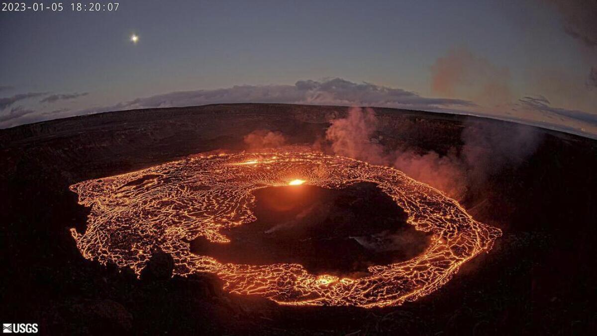 Summit crater of Hawaii’s Kilauea volcano
