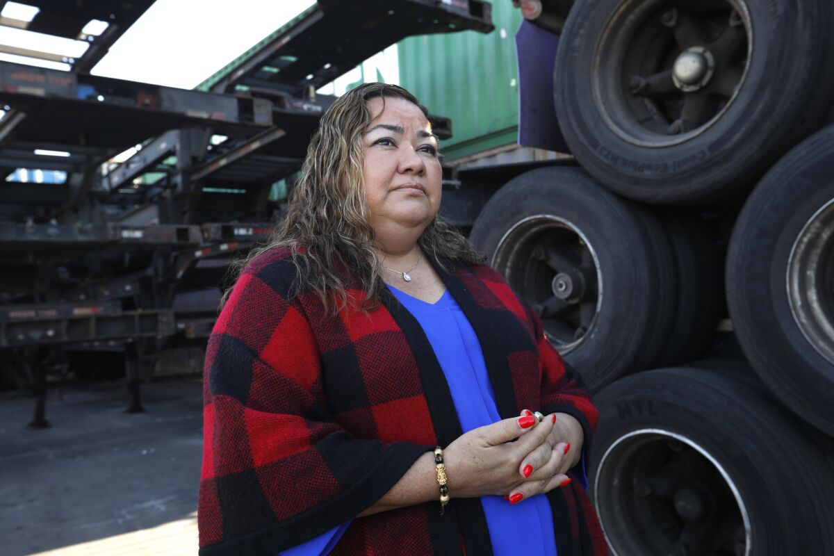 Gilma Diaz is owner of New World Drayage, a container storage yard in Wilmington.