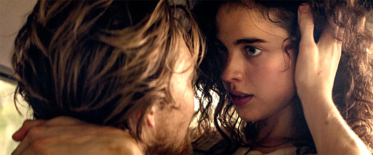 Joe Alwyn, left, and Margaret Qualley in "Stars at Noon."