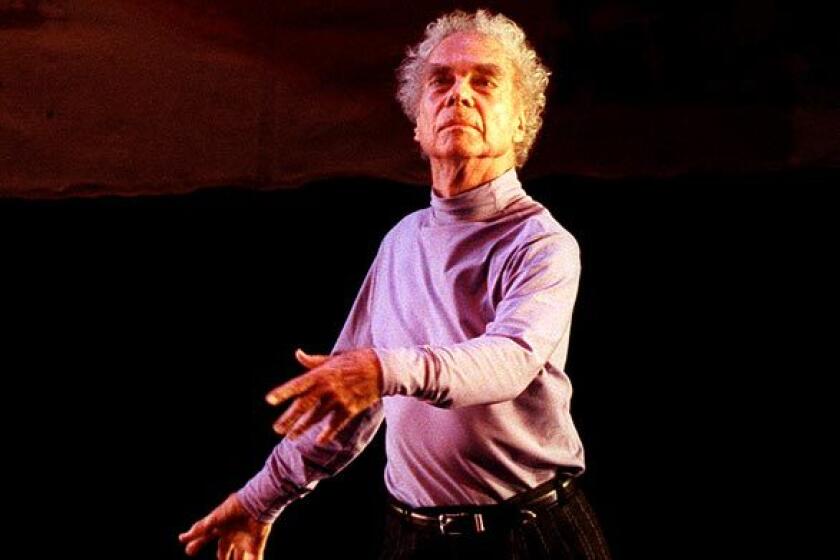 Merce Cunningham performs with his dance company at the Alex Theatre in Glendale. "Cunningham is happiest when he can create a situation in which no one knows what to expect," Times music critic Mark Swed wrote in 2003.