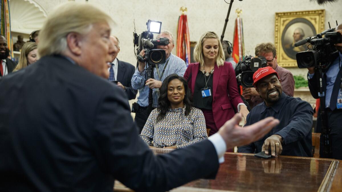 President Trump meets with rapper Kanye West at the White House on Oct. 11.