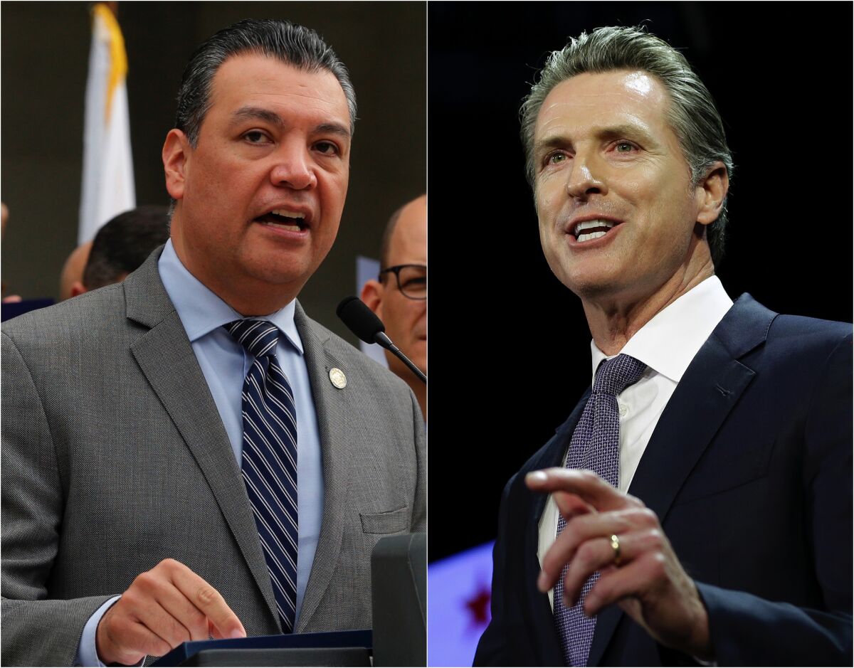 California Secretary of State Alex Padilla and Gov. Gavin Newsom