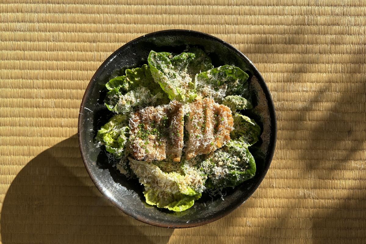Grilled chicken bonito Caesar from Kodō.