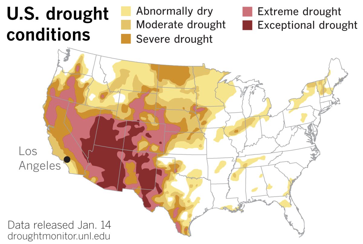 The latest U.S. Drought Monitor data released Thursday.