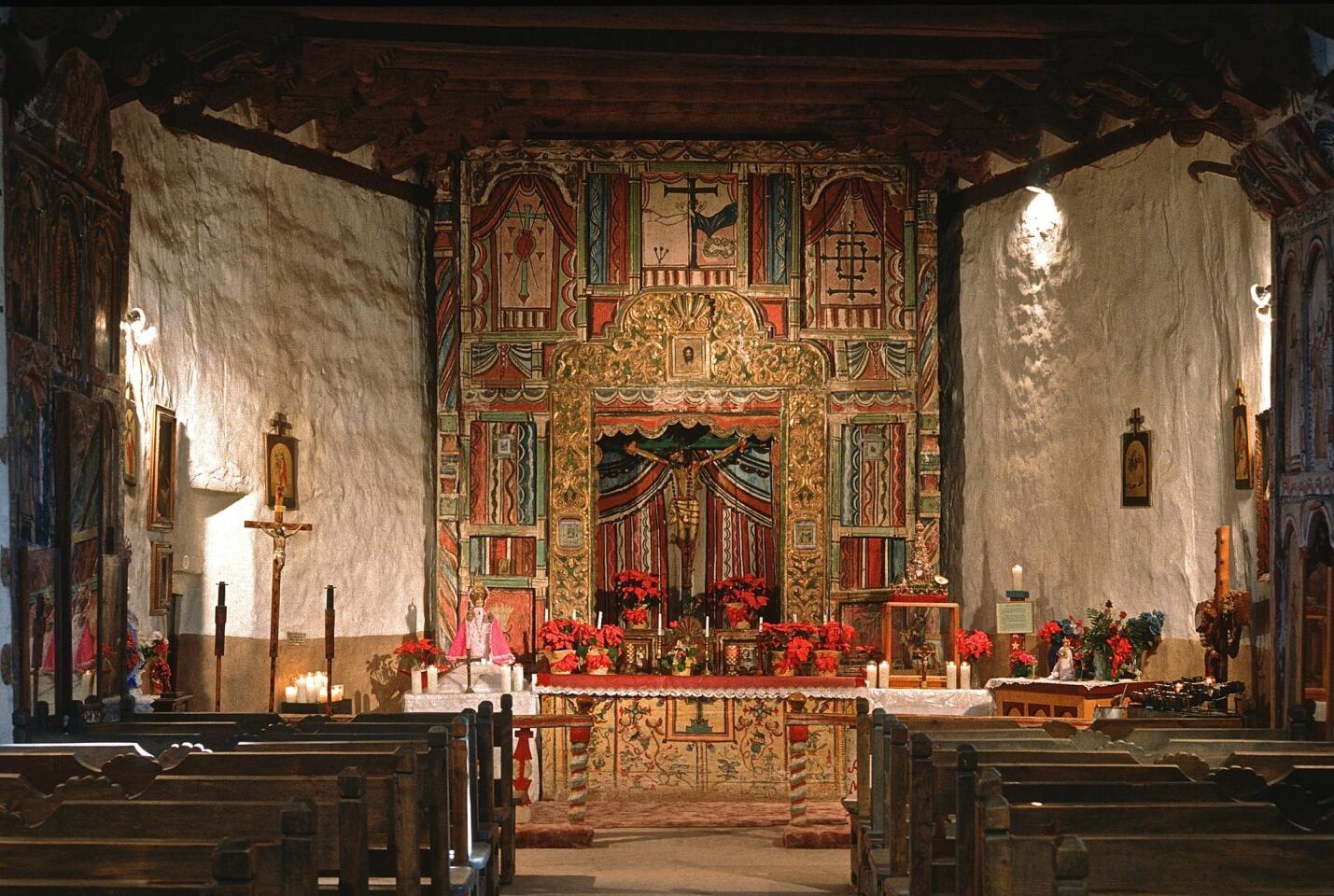 A view of the altar at Santuario de Chimayo in Chimayo, N.M.