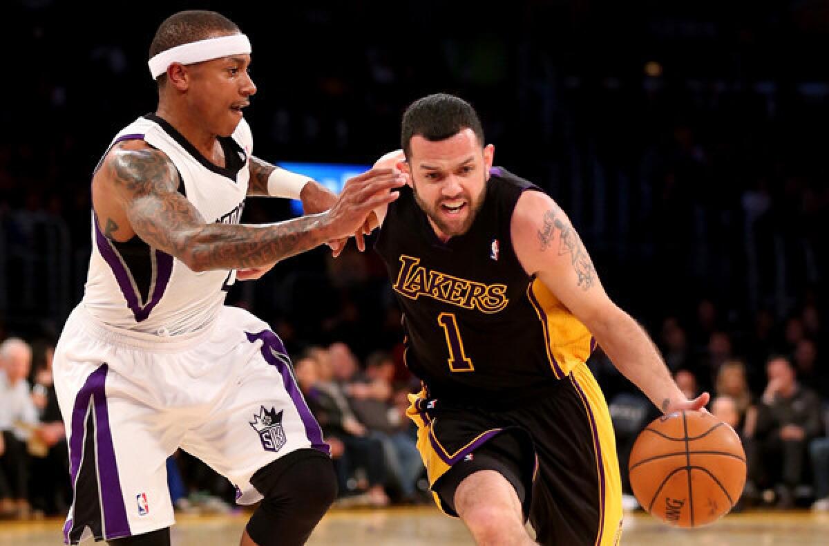 Lakers point guard Jordan Farmar will miss at least two weeks with a groin strain.