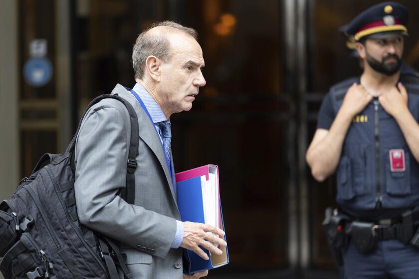 Deputy Secretary General and Political Director of the European External Action Service (EEAS), Enrique Mora, leaves the 'Grand Hotel Vienna' where closed-door nuclear talks take place in Vienna, Austria, Saturday, June 12, 2021. (AP Photo/Florian Schroetter)