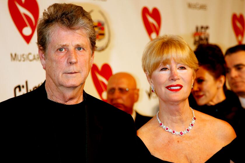 LOS ANGELES, CA - FEBRUARY 09: Musician Brian Wilson and wife Melinda Wilson arrive at the 2007 MusiCares Person of the Year honoring Don Henley at the Los Angeles Convention Center on February 9, 2007 in Los Angeles, California. (Photo by Kevin Winter/Getty Images)