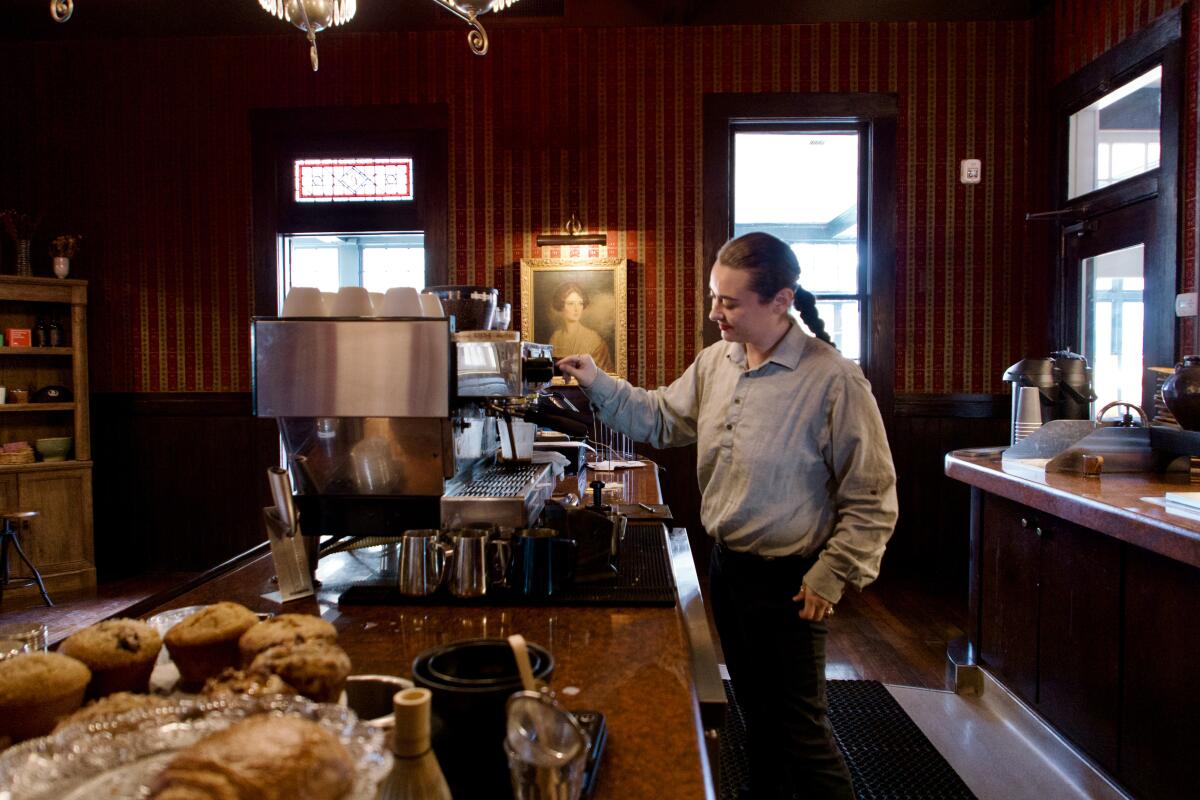 A barista pulls shots at Felix & Feed at Mattei's Tavern.