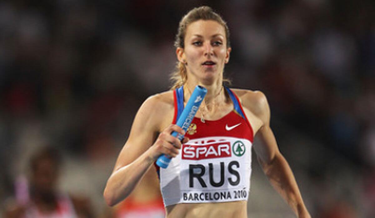 Tatyana Firova runs in 2010.