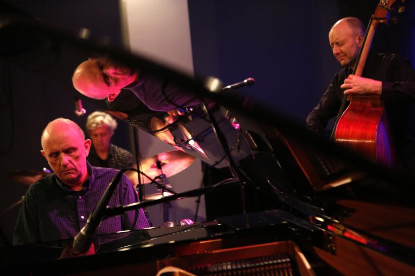 The Necks, featuring Chris Abrahams, from left, on piano, Tony Buck on drums and Lloyd Swanton, on bass, at The Blue Whale in downtown Los Angeles.