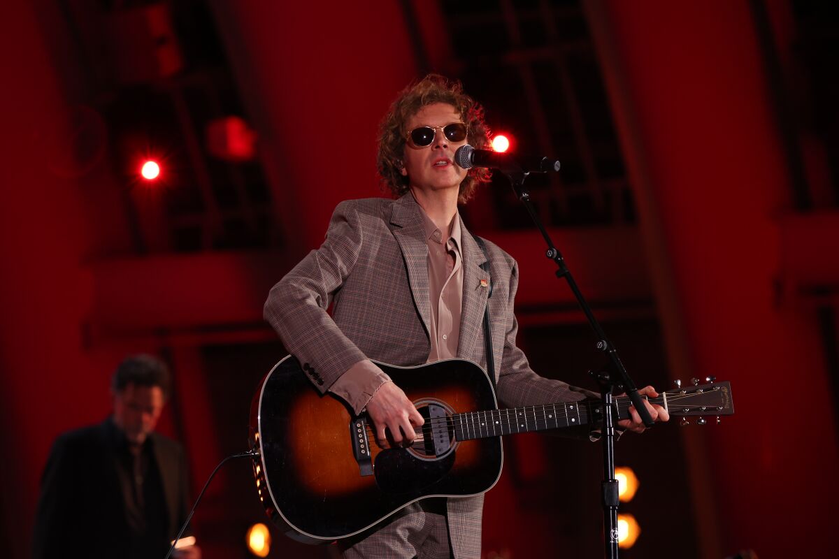 Beck performs at the Hollywood Bowl.