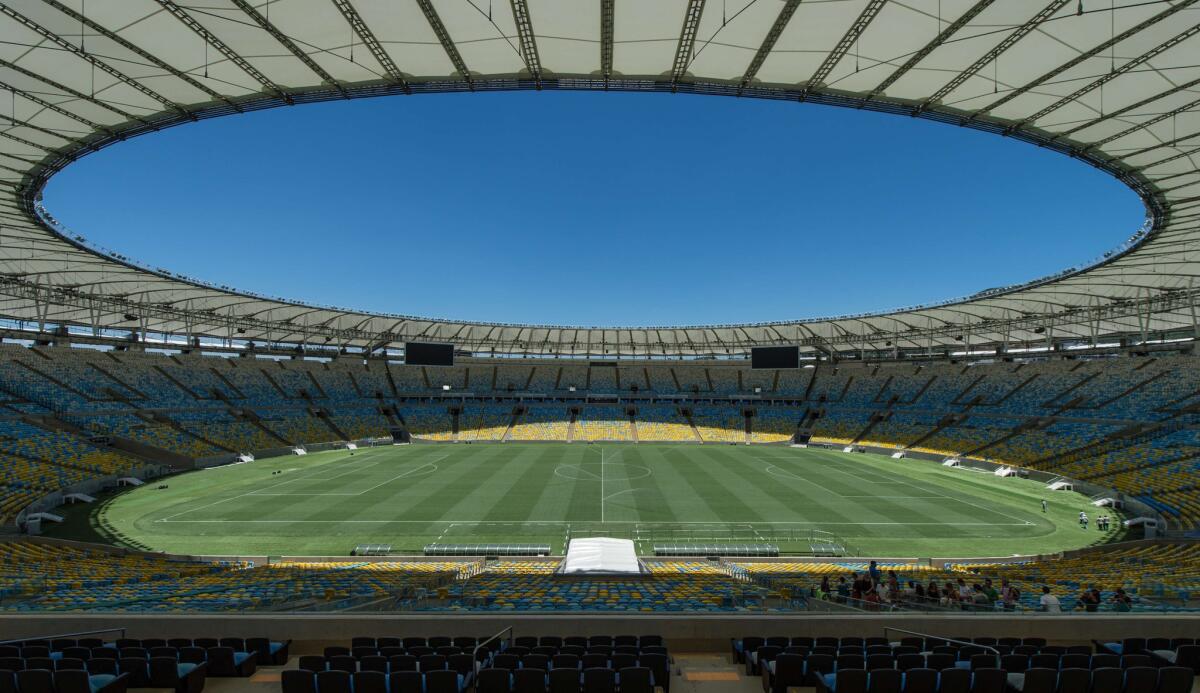 A view of Maracana stadium in Rio de Janeiro, Brazil. The stadium, which will play host to the World Cup final, will feature a blue-green color of Bermuda grass known as Celebration.