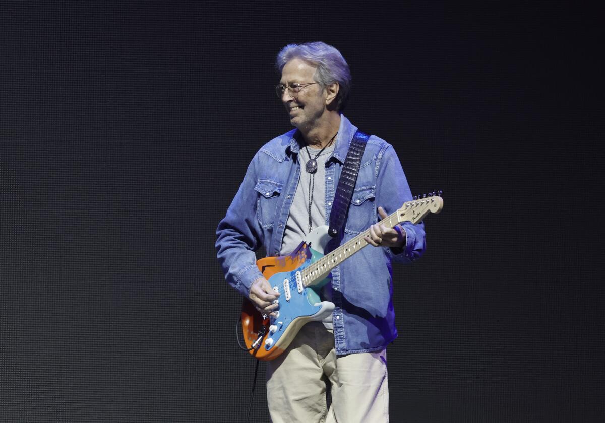 Eric Clapton at Crypto.com Arena on September 24, 2023 in Los Angeles