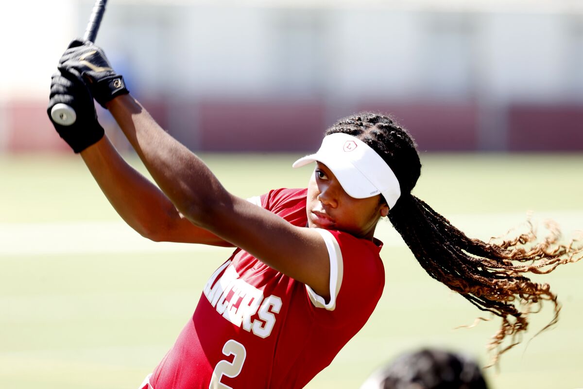 ORANGE, CA - APRIL 26: Orange Lutheran center fielder Kai Minor, 15, a freshman.