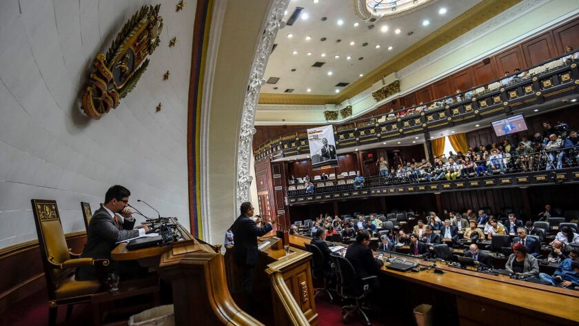 The Venezuelan congress, the National Assembly, meets Saturday in Caracas. Congress denounced the creation of a competing legislative body as a power grab by President Nicolas Maduro.