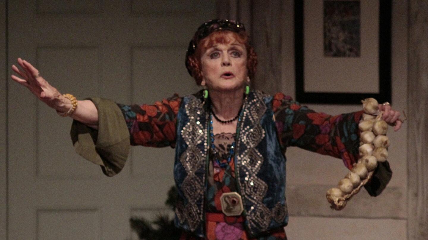 In "Blithe Spirit" at the Ahmanson, Angela Lansbury portrays the loopy medium Madame Arcati, whose attempt to communicate with the dead unleashes comic mayhem. This revival of Noel Coward's play has been seen in New York and London. Lansbury won a Tony for her performance.