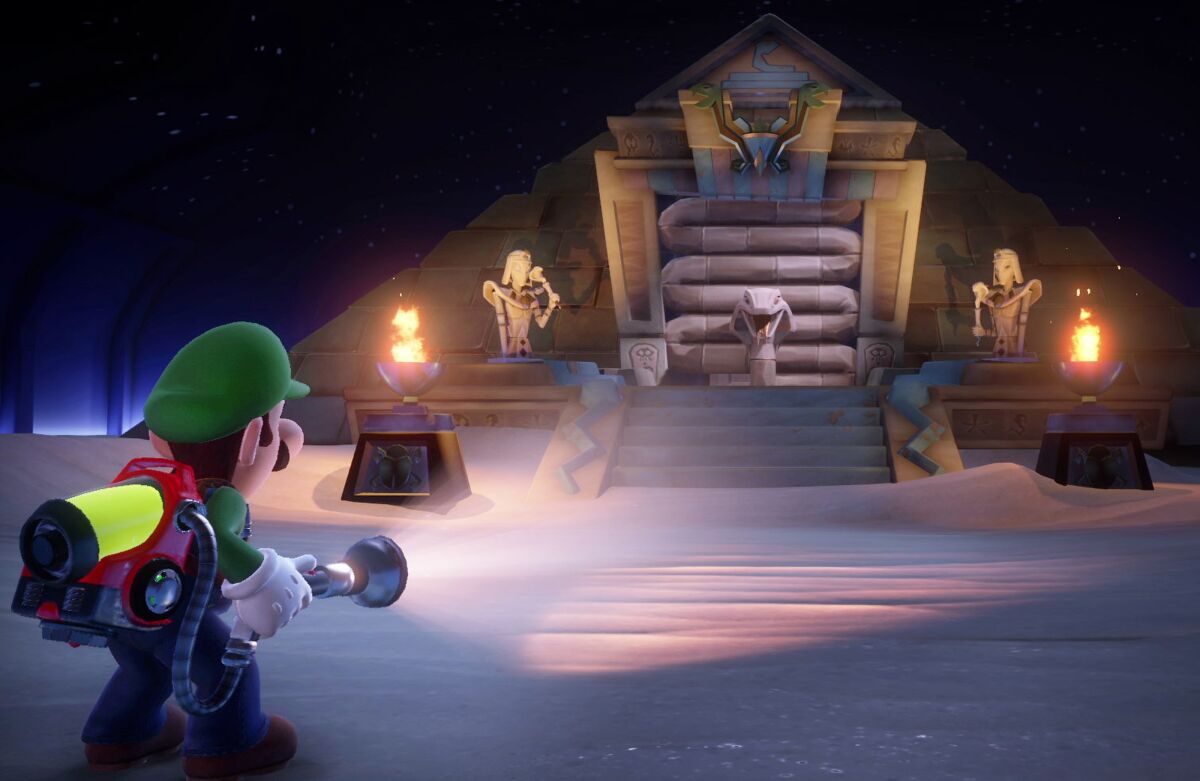 Luigi in the video game "Luigi's Mansion 3”