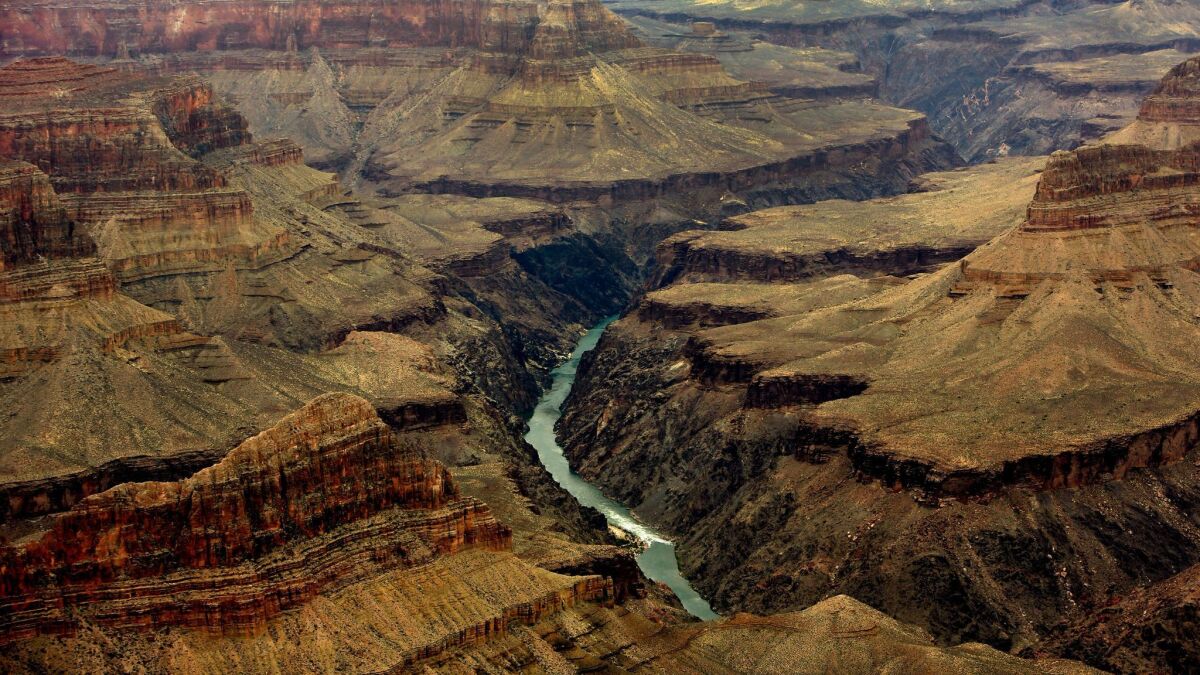 The Colorado River flows through Grand Canyon National Park in Arizona. A superintendent of the park was removed for failing to appropriately investigate accusations of harassment of park employees.