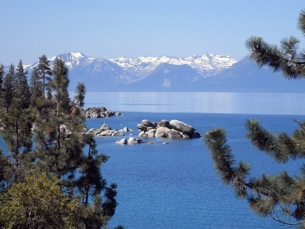 The view of Lake Tahoe from Thunderbird Lodge on the eastern shore in Nevada.